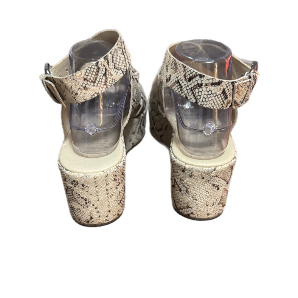 Matisse x Amuse Society Runaway Platform Sandals Womens 9 Neutral Snakeskin EX - Picture 7 of 11